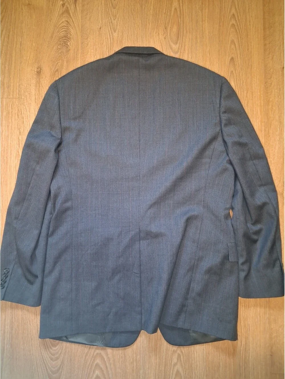 Hart Schaffner Marx 2 PC Suit 44L 38x32 Gray Glen Plaid Wool